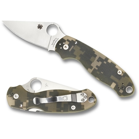 Spyderco 2024 Spyderco Para 3 G-10 Camo Plain SPY-C223GPCMO